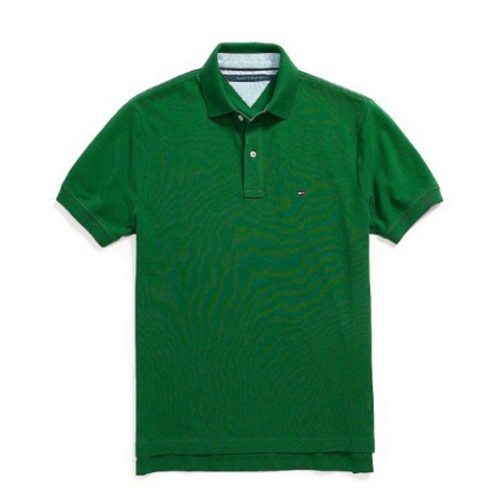 חולצת פולו טומי הילפיגר ירוק כהה - Custom fit