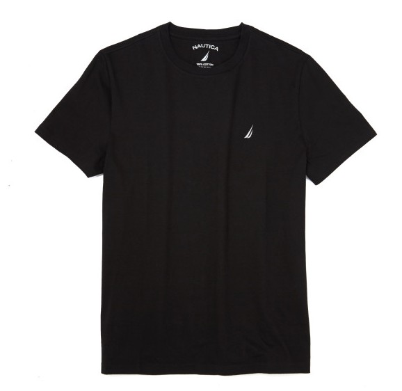 חולצת טישרט נאוטיקה שחור חלק - Classic fit