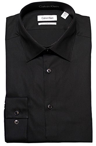 חולצה מכופתרת קלווין קליין שחור CALVIN KLEIN Dress Shirt Black Slim Fit