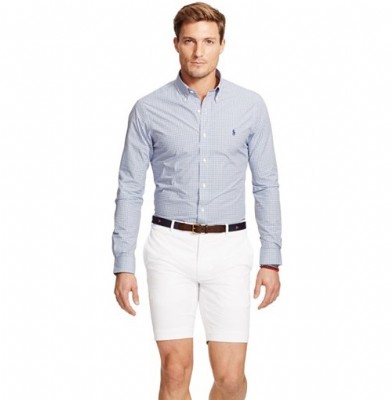 חולצה מכופתרת ראלף לורן משובץ תכלת / כחול - classic fit