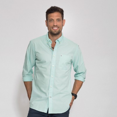 חולצה מכופתרת טומי הילפיגר ירוק בהיר - Classic fit