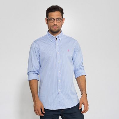 חולצה מכופתרת ראלף לורן פסים כחול/לבן - Classic fit