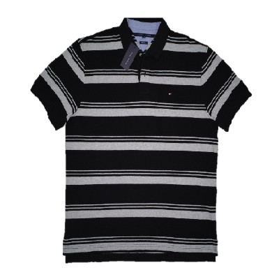 חולצת פולו טומי הילפיגר פסים שחור אפור - Classic fit