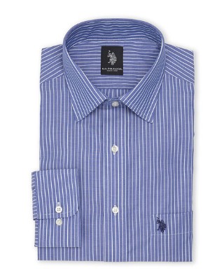 חולצה מכופתרת יו אס פולו פסים כחול / לבן - Classic fit