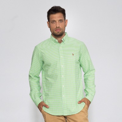 חולצה מכופתרת ראלף לורן משובץ ירוק/לבן - Classic fit